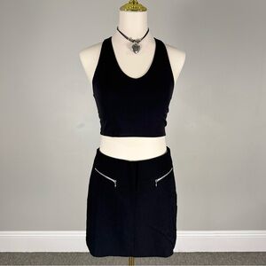 90s black mini skirt